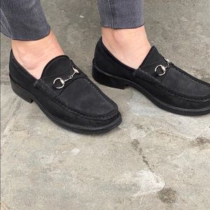 Classic Black Suede Gucci Loafers